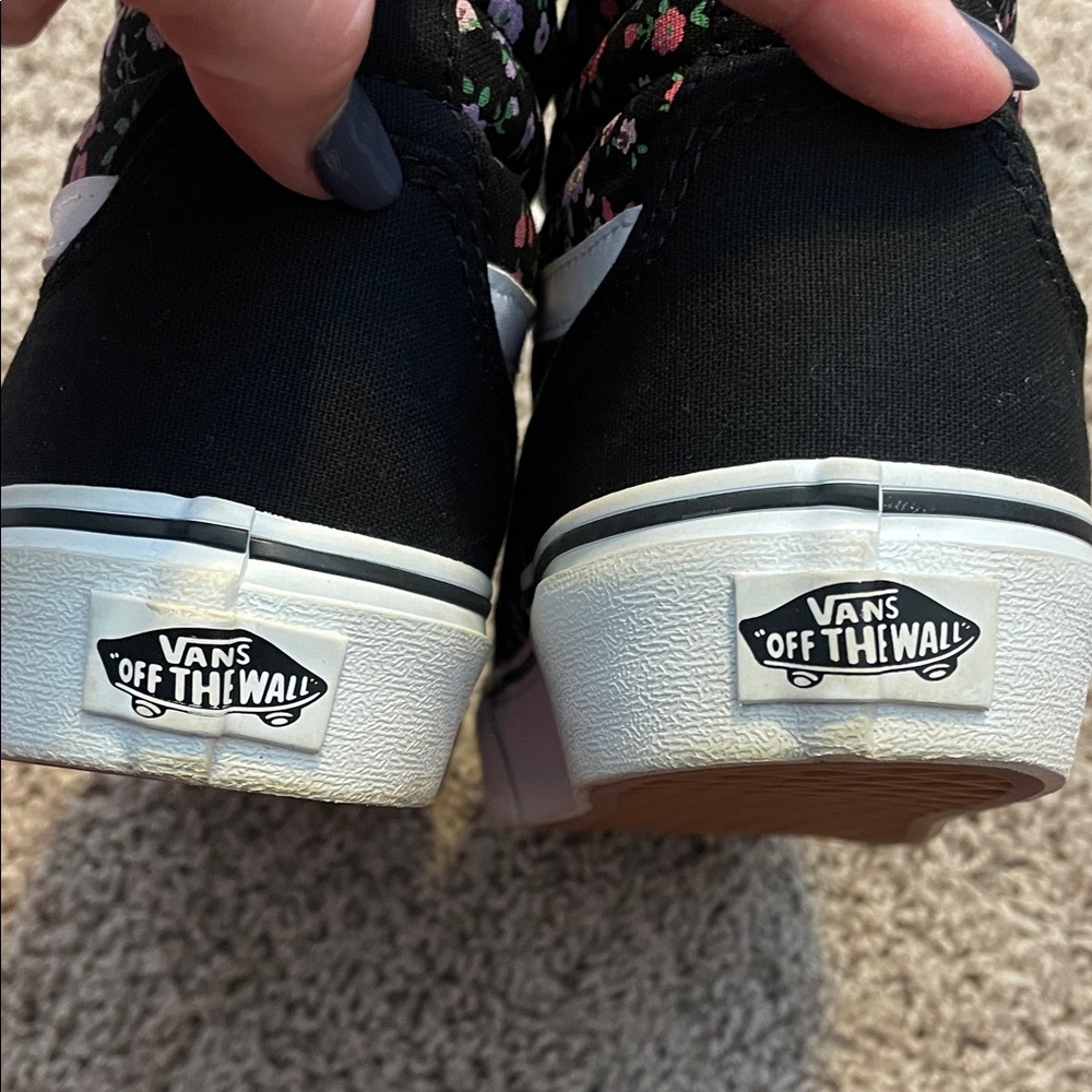 Vans Women's Black Pink Floral High-Top Sneakers, euro38, missy 6.0=women’s 7.5 - Picture 7 of 11